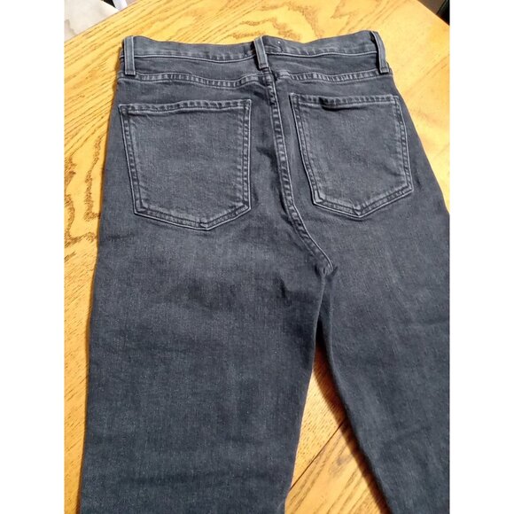 AGOLDE Jeans Womens 25 BLACK faded BUTTON FLY STRAIGHT LEGS ? Preowned Denim - Picture 12 of 12